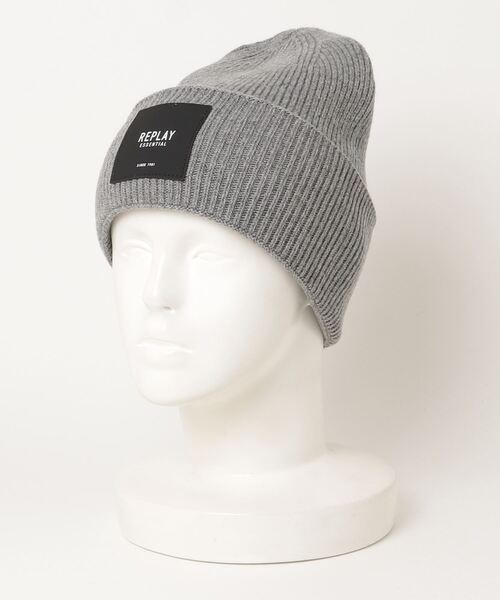 REPLAY（リプレイ）の「ロゴビーニー（ニットキャップ/ビーニー・メンズ・杢グレー/サンドベージュ/ブラック/ダークグリーン・FREE）」の3枚目の写真