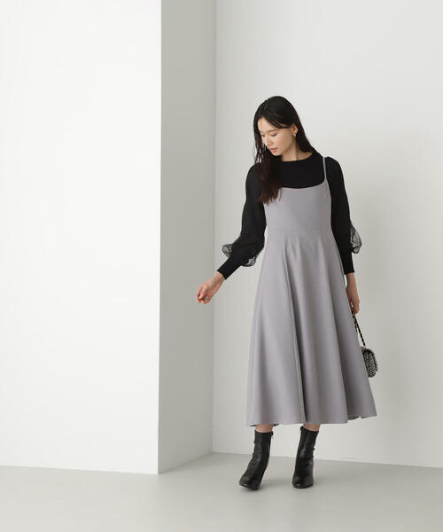 NATURAL BEAUTY BASIC（ナチュラルビューティーベーシック）の「◇チュールスリーブドッキングニット（ニット/セーター・レディース・ブラウン/オフホワイト/ブラック/ブルー・FREE）」の18枚目の写真