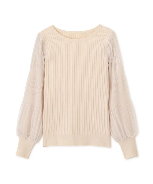 NATURAL BEAUTY BASIC（ナチュラルビューティーベーシック）の「◇チュールスリーブドッキングニット（ニット/セーター・レディース・ブラウン/オフホワイト/ブラック/ブルー・FREE）」の21枚目の写真