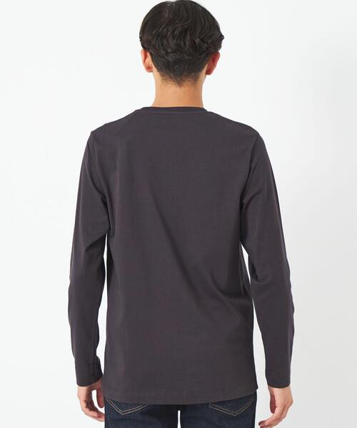 green label relaxing（グリーンレーベルリラクシング）の「スパニッシュピマ ミックス クルーネック 長袖 カットソー（Tシャツ/カットソー・メンズ・グレー/ホワイト/ダークグレー・M/XL/S/XXL/L）」の6枚目の写真