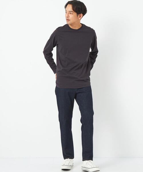 green label relaxing（グリーンレーベルリラクシング）の「スパニッシュピマ ミックス クルーネック 長袖 カットソー（Tシャツ/カットソー・メンズ・グレー/ホワイト/ダークグレー・M/XL/S/XXL/L）」の7枚目の写真