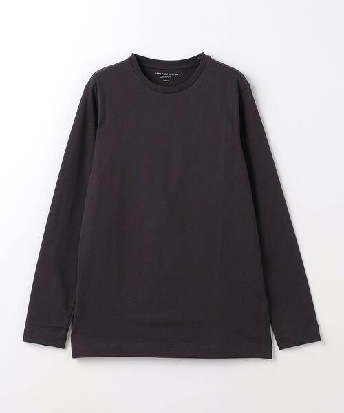 green label relaxing（グリーンレーベルリラクシング）の「スパニッシュピマ ミックス クルーネック 長袖 カットソー（Tシャツ/カットソー・メンズ・グレー/ホワイト/ダークグレー・M/XL/S/XXL/L）」の8枚目の写真