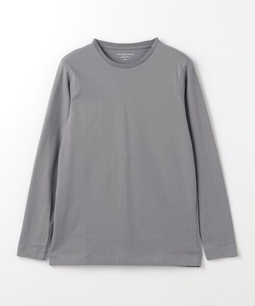 green label relaxing（グリーンレーベルリラクシング）の「スパニッシュピマ ミックス クルーネック 長袖 カットソー（Tシャツ/カットソー・メンズ・グレー/ホワイト/ダークグレー・M/XL/S/XXL/L）」の18枚目の写真