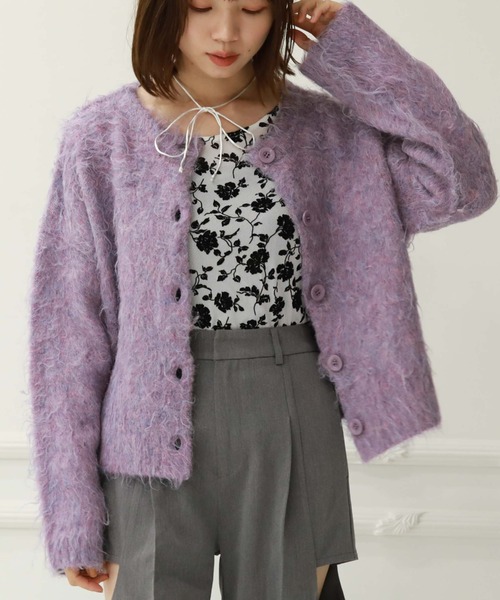 archives（アルシーヴ）の「バックシャン花柄フロッキーチュールＴＯＰＳ（Tシャツ/カットソー・レディース・オフホワイト/ブラック・MEDIUM）」の3枚目の写真