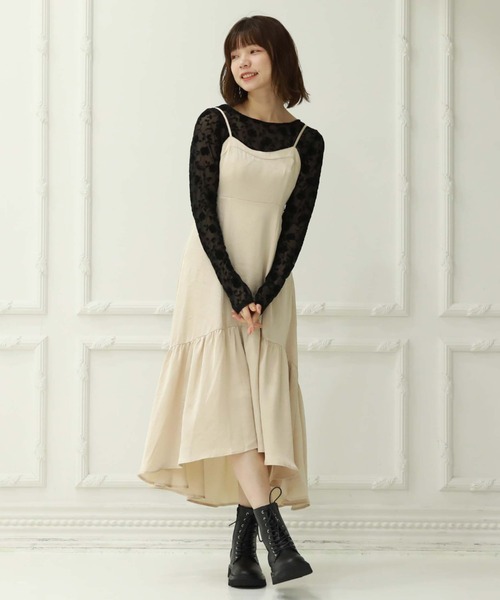 archives（アルシーヴ）の「バックシャン花柄フロッキーチュールＴＯＰＳ（Tシャツ/カットソー・レディース・オフホワイト/ブラック・MEDIUM）」の16枚目の写真