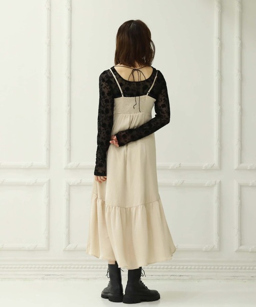 archives（アルシーヴ）の「バックシャン花柄フロッキーチュールＴＯＰＳ（Tシャツ/カットソー・レディース・オフホワイト/ブラック・MEDIUM）」の19枚目の写真