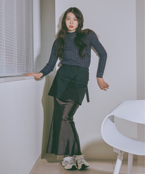 Ezick（エジック）の「Layered ashime stripe スカートベルト