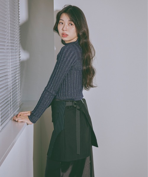 Ezick（エジック）の「Layered ashime stripe スカートベルト
