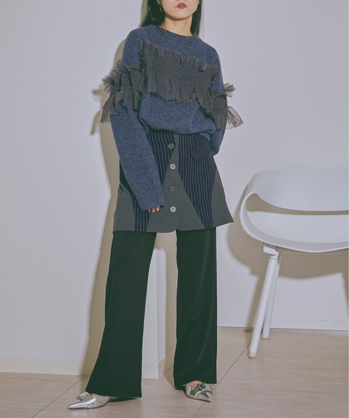 Ezick（エジック）の「Layered ashime stripe スカートベルト
