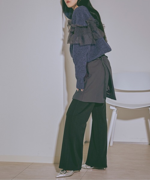Ezick(エジック)の「Layered ashime stripe スカートベルト(ベルト・レディース・ブラック/ネイビー・FREE)」の18枚目の写真