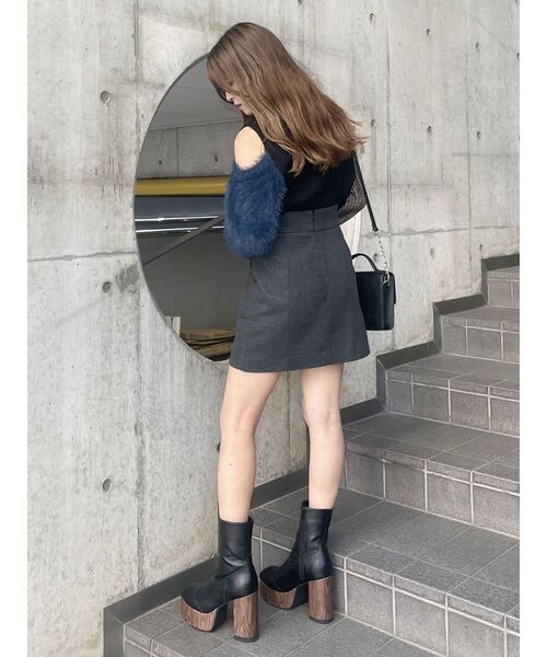 MURUA（ムルーア）の「カラーブロックシャギーニット（ニット/セーター・レディース・ブラック/グリーン/アイボリー・FREE）」の20枚目の写真