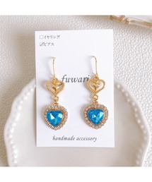 tone | 【fuwari】ビジューハート サージカルステンレス ピアス(MA)(ピアス(両耳用))