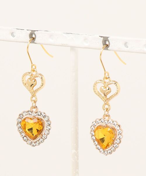 tone（トーン）の「【fuwari】ビジューハート　サージカルステンレス　ピアス(MA)（ピアス（両耳用）・レディース・イエロー/レッド/ライトグリーン/ライトブルー/パープル/グリーン/ブルー/その他・FREE）」の14枚目の写真