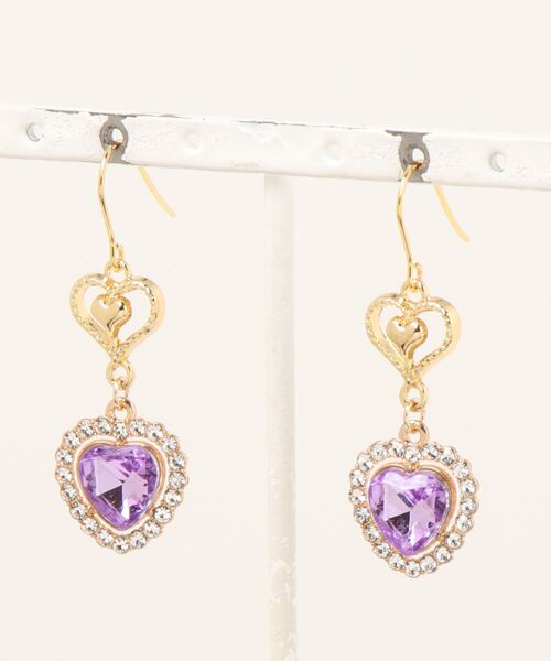 tone（トーン）の「【fuwari】ビジューハート　サージカルステンレス　ピアス(MA)（ピアス（両耳用）・レディース・イエロー/レッド/ライトグリーン/ライトブルー/パープル/グリーン/ブルー/その他・FREE）」の15枚目の写真