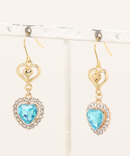 tone（トーン）の「【fuwari】ビジューハート　サージカルステンレス　ピアス(MA)（ピアス（両耳用）・レディース・イエロー/レッド/ライトグリーン/ライトブルー/パープル/グリーン/ブルー/その他・FREE）」の19枚目の写真