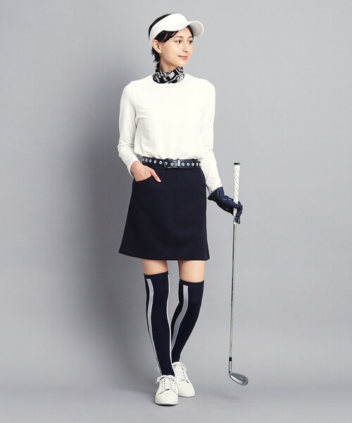 adabat（アダバット）の「◆コーデュロイ素材 モックネック 長袖プルオーバー（Tシャツ/カットソー・レディース・ネイビー/ホワイト・40/42/38/36）」の3枚目の写真