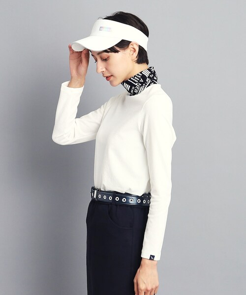 adabat（アダバット）の「◆コーデュロイ素材 モックネック 長袖プルオーバー（Tシャツ/カットソー・レディース・ネイビー/ホワイト・40/42/38/36）」の4枚目の写真