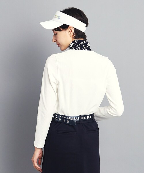 adabat（アダバット）の「◆コーデュロイ素材 モックネック 長袖プルオーバー（Tシャツ/カットソー・レディース・ネイビー/ホワイト・40/42/38/36）」の5枚目の写真