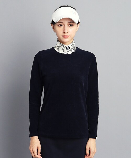 adabat（アダバット）の「◆コーデュロイ素材 モックネック 長袖プルオーバー（Tシャツ/カットソー・レディース・ネイビー/ホワイト・40/42/38/36）」の15枚目の写真