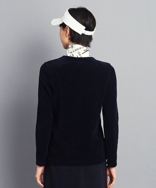 adabat（アダバット）の「◆コーデュロイ素材 モックネック 長袖プルオーバー（Tシャツ/カットソー・レディース・ネイビー/ホワイト・40/42/38/36）」の17枚目の写真