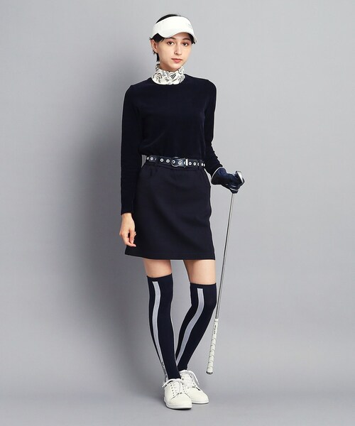 adabat（アダバット）の「◆コーデュロイ素材 モックネック 長袖プルオーバー（Tシャツ/カットソー・レディース・ネイビー/ホワイト・40/42/38/36）」の18枚目の写真