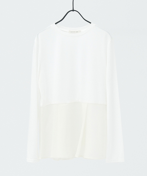 abahouse mavie（アバハウスマヴィ）の「シアーコンビ・レイヤードインナー（Tシャツ/カットソー・レディース・ブラック/ブラック系その他/ホワイト系その他/ベージュ/ホワイト・フリー）」の2枚目の写真