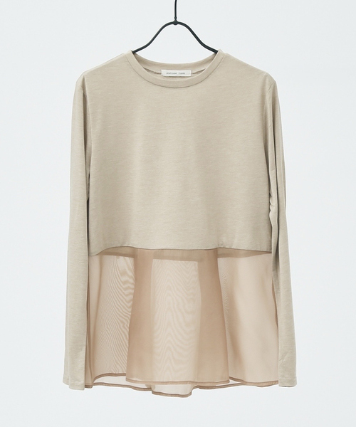 abahouse mavie（アバハウスマヴィ）の「シアーコンビ・レイヤードインナー（Tシャツ/カットソー・レディース・ブラック/ブラック系その他/ホワイト系その他/ベージュ/ホワイト・フリー）」の9枚目の写真