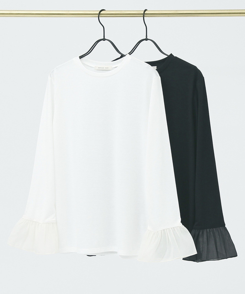 abahouse mavie（アバハウスマヴィ）の「シアーコンビ・レイヤードインナー（Tシャツ/カットソー・レディース・ブラック/ブラック系その他/ホワイト系その他/ベージュ/ホワイト・フリー）」の12枚目の写真