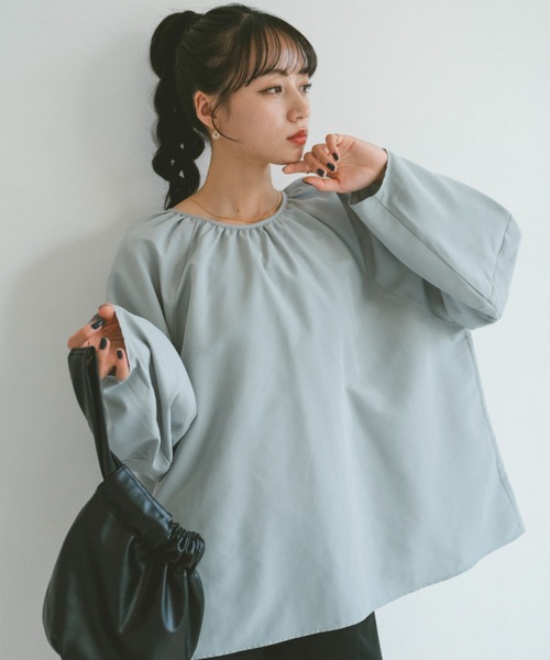 VANNIE U(ヴァニーユー)の「ダブルリボンギャザーブラウス/2WAY着用可能(シャツ/ブラウス・レディース・ホワイト/ブラック/ライトブルー・FREE)」の9枚目の写真