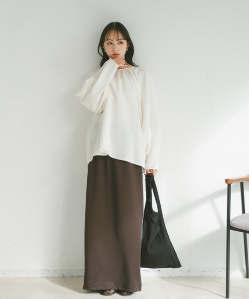 VANNIE U(ヴァニーユー)の「ダブルリボンギャザーブラウス/2WAY着用可能(シャツ/ブラウス・レディース・ホワイト/ブラック/ライトブルー・FREE)」の20枚目の写真
