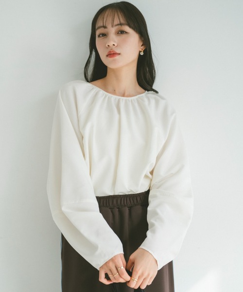 VANNIE U(ヴァニーユー)の「ダブルリボンギャザーブラウス/2WAY着用可能(シャツ/ブラウス・レディース・ホワイト/ブラック/ライトブルー・FREE)」の14枚目の写真