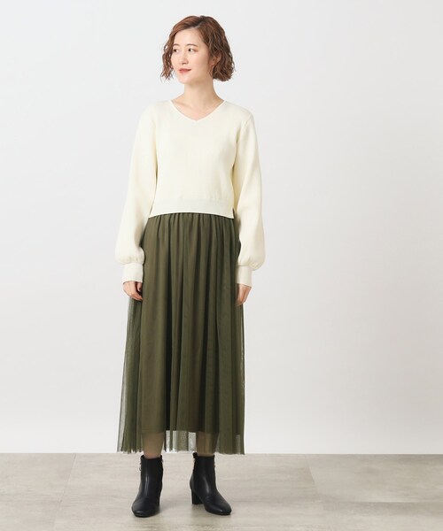grove（グローブ）の「◇チュールドッキングニットワンピース