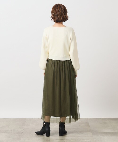 grove（グローブ）の「◆チュールドッキングニットワンピース（ワンピース・レディース・ブラック系1/アイボリー/ブラウン系その他・01/02/03/04/05）」の18枚目の写真