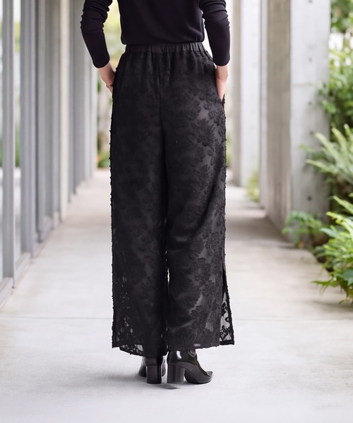 STYLE DELI(スタイルデリ)の「シアージャガードワイドパンツ(その他パンツ・レディース・テラコッタ/ブラック・02/01)」の7枚目の写真