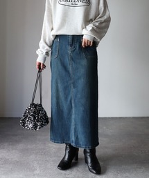 Riberry | トラペーズウォッシュデニムスカート(デニムスカート)