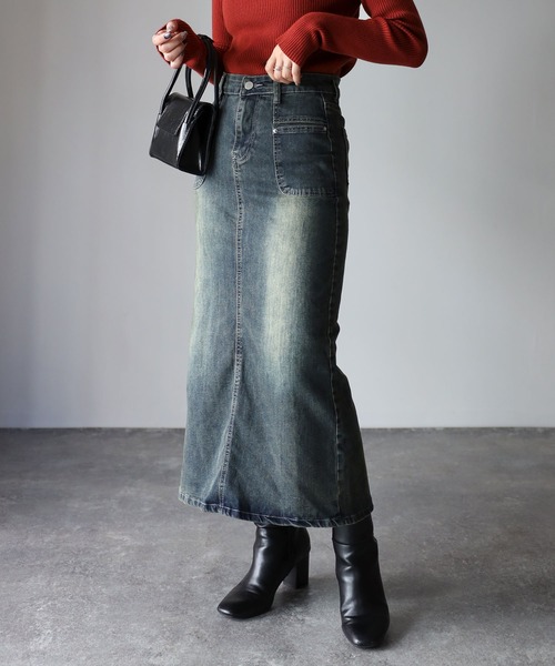 Riberry（リベリー）の「トラペーズウォッシュデニムスカート（デニムスカート・レディース・ブルー/ブラック・FREE）」の11枚目の写真