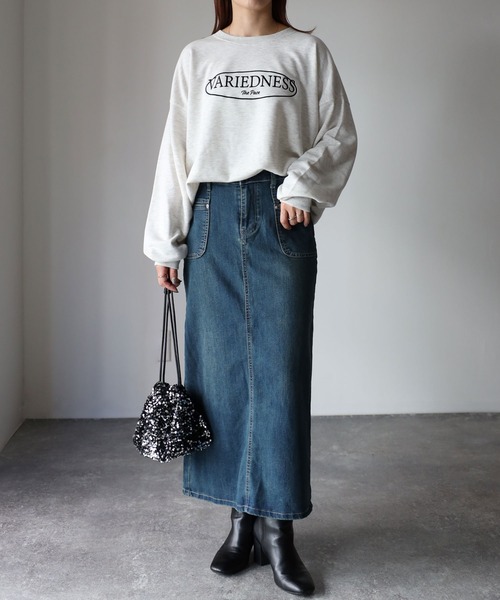 Riberry（リベリー）の「トラペーズウォッシュデニムスカート（デニムスカート・レディース・ブルー/ブラック・FREE）」の9枚目の写真