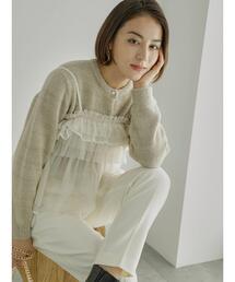 Te chichi | 【宮本茉由着用】チュールオーガンジーフリルキャミブラウス(シャツ/ブラウス)