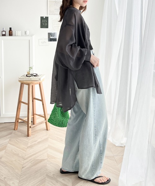 classicalelf（クラシカルエルフ）の「大人のフェミニン。前後2way タック入りシアーブラウス（シャツ/ブラウス・レディース・チャコールグレー/ライトグレー/ピンクベージュ/アイボリー・SMALL/MEDIUM/X-LARGE/LARGE）」の11枚目の写真