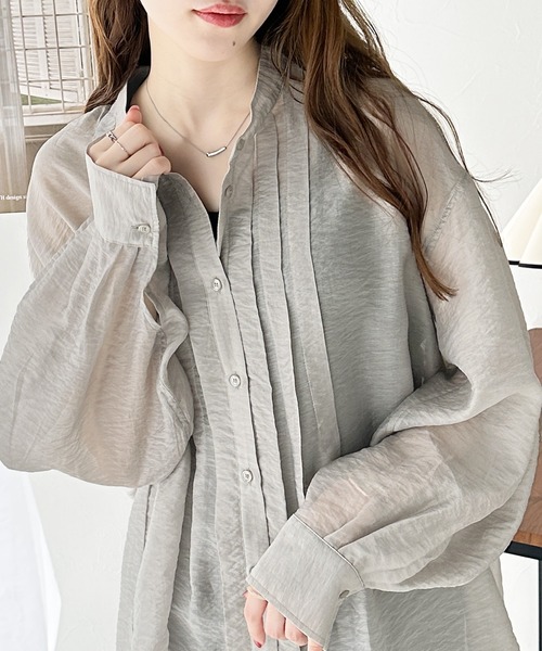 classicalelf（クラシカルエルフ）の「大人のフェミニン。前後2way タック入りシアーブラウス（シャツ/ブラウス・レディース・チャコールグレー/ライトグレー/ピンクベージュ/アイボリー・SMALL/MEDIUM/X-LARGE/LARGE）」の18枚目の写真