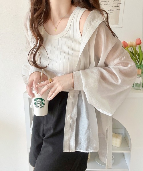classicalelf（クラシカルエルフ）の「大人のフェミニン。前後2way タック入りシアーブラウス（シャツ/ブラウス・レディース・チャコールグレー/ライトグレー/ピンクベージュ/アイボリー・SMALL/MEDIUM/X-LARGE/LARGE）」の22枚目の写真