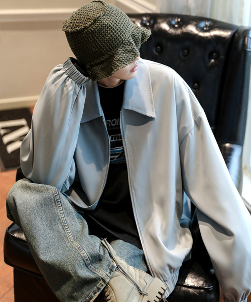 【neos -addictive design-】ルーズシルエット バルーンスリーブ スウィングトップ ブルゾン