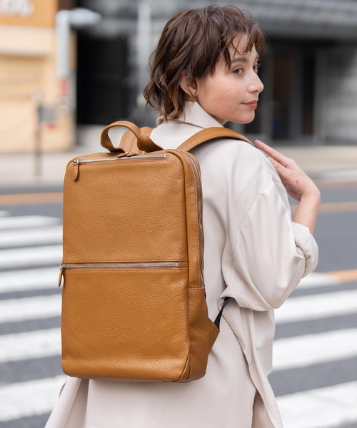mieno] spira 薄型牛革レザーリュック（バックパック/リュック