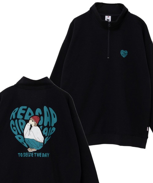 Red Cap Girl（レッドキャプガール）の「RED CAP GIRL レッドキャップガール バック発泡プリント ハーフジッププルオーバー（スウェット・メンズ・チャコールグレー/グレー/ネイビー・M/L）」の2枚目の写真