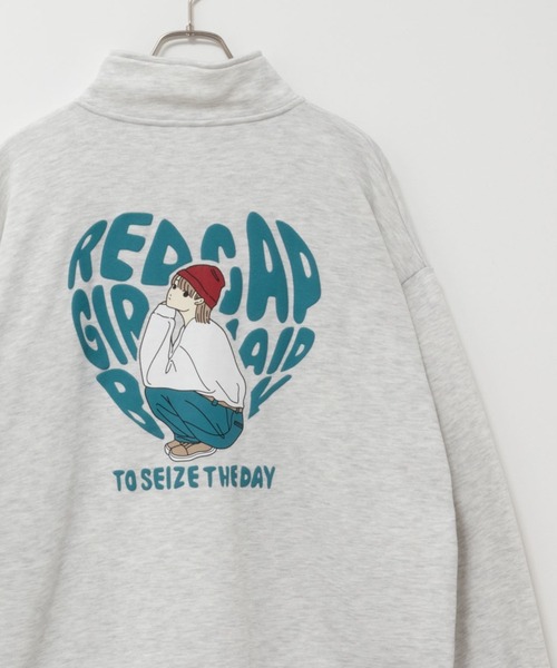 Red Cap Girl（レッドキャプガール）の「RED CAP GIRL レッドキャップガール バック発泡プリント ハーフジッププルオーバー（スウェット・メンズ・チャコールグレー/グレー/ネイビー・M/L）」の10枚目の写真