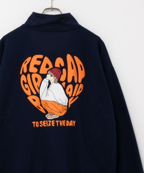 SUPプリント 赤 ハーフジップ トレーナー Supreme 'Sup Half Zip Pullover'シュプ ハーフジップ プル