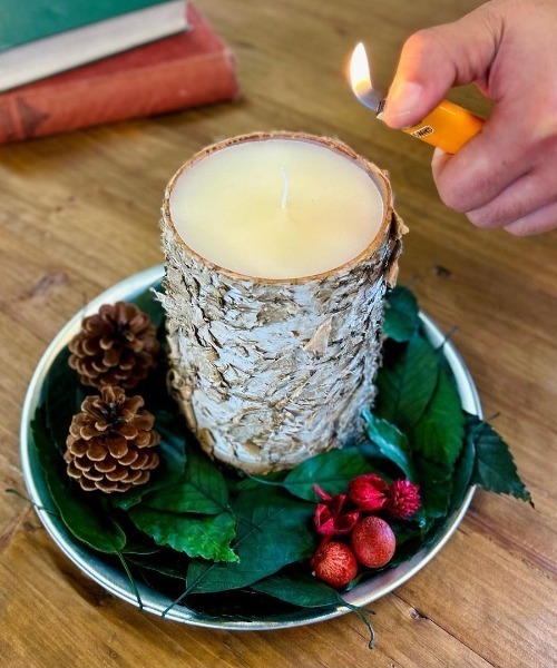 DULTON（ダルトン）の「BIRCH WOOD LOG CANDLE M/ バーチ ウッド ログ キャンドル M（キャンドル・メンズ・ブラウン・MEDIUM）」の8枚目の写真