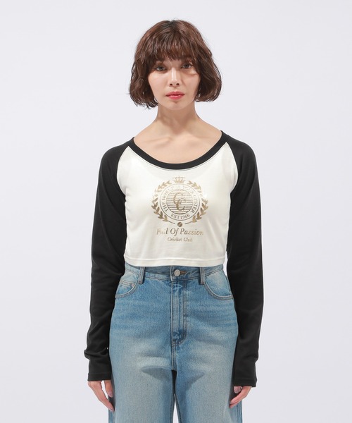 PAGEBOY（ページボーイ）の「ピッタミニラグランロンT（Tシャツ/カットソー・レディース・グレー/オフホワイト・FREE）」の12枚目の写真