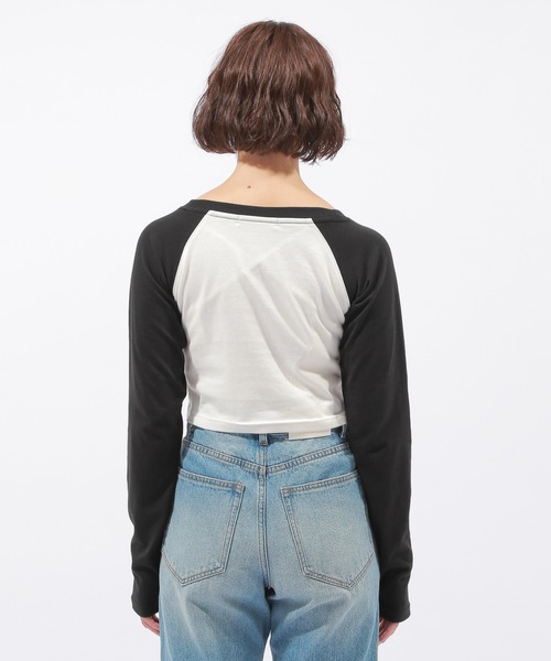 PAGEBOY（ページボーイ）の「ピッタミニラグランロンT（Tシャツ/カットソー・レディース・グレー/オフホワイト・FREE）」の8枚目の写真