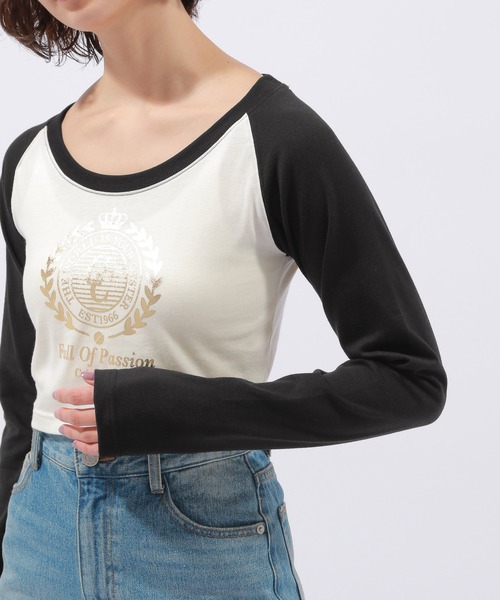 PAGEBOY（ページボーイ）の「ピッタミニラグランロンT（Tシャツ/カットソー・レディース・グレー/オフホワイト・FREE）」の18枚目の写真